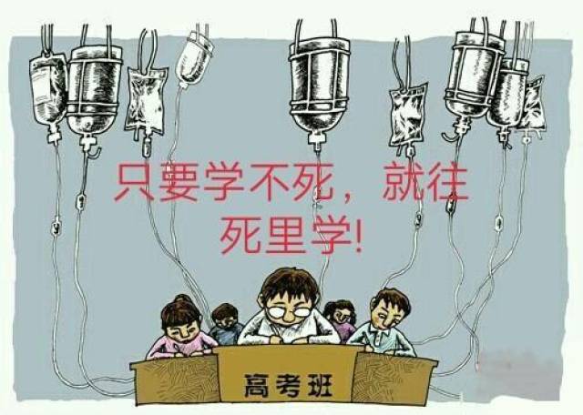 几十万道题的复习量. "只要学不死,就往死里学"是他们高中的口号.