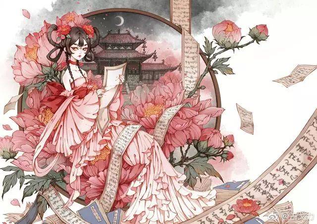 国内古风插画师作品欣赏,情不知所起而一往情深