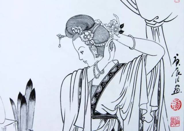 擅长工笔仕女,古今写意人物及长卷风俗人物画,对于传统佛教绘画艺术