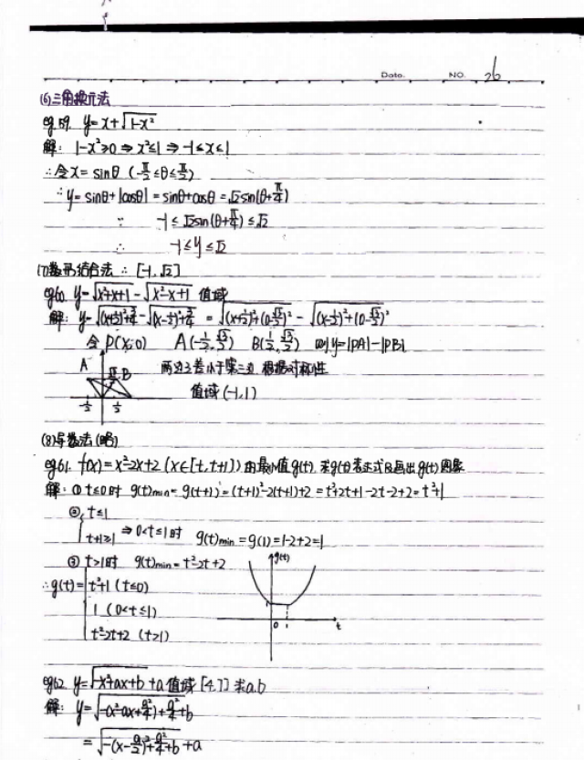 从高一到高三数学状元手写笔记:函数10大重点题型解析与答题攻略汇总