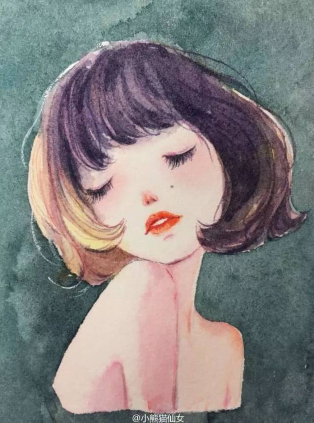 超清新唯美的水彩人物插画,大爱~ 果断的换头像!