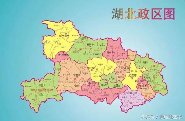 湖北省行政区划图 湖南省(2个):郴州,永州