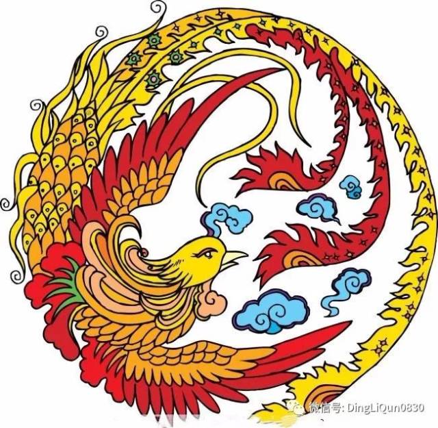 61款凤凰刺绣图和款龙纹刺绣图