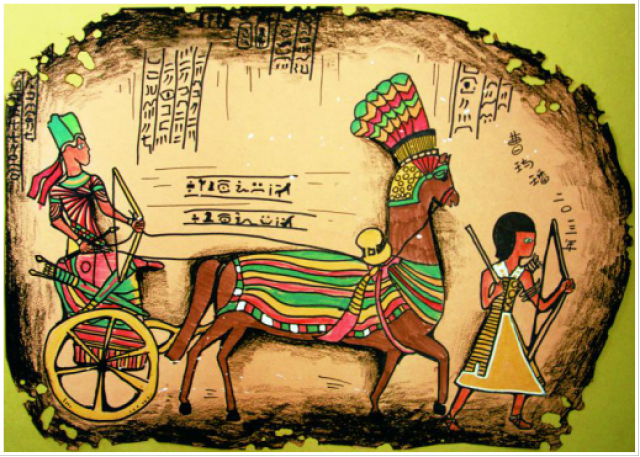 少儿创意美术《埃及壁画》,让孩子们领略了异域文化的
