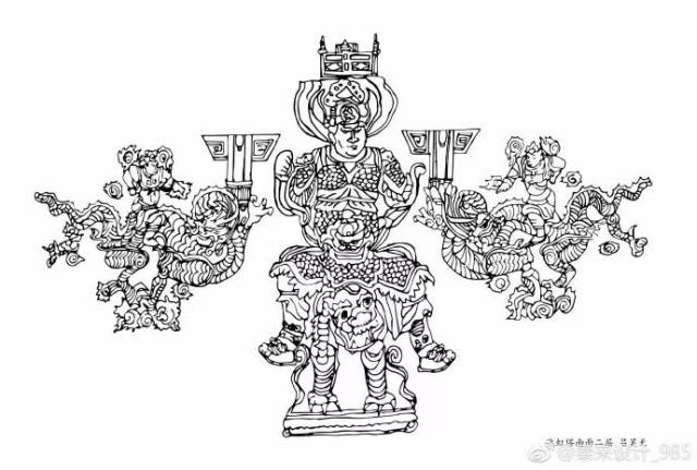 【文艺】山西师大美术学院的学生绘制的洪洞广胜寺建筑装饰纹样