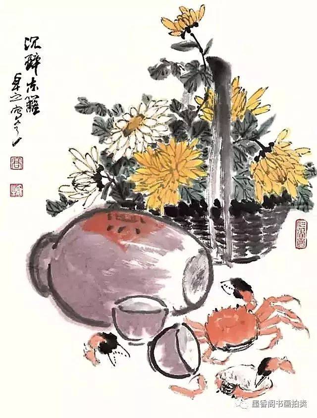 国画技法:写意菊花的画法及构图基本规律