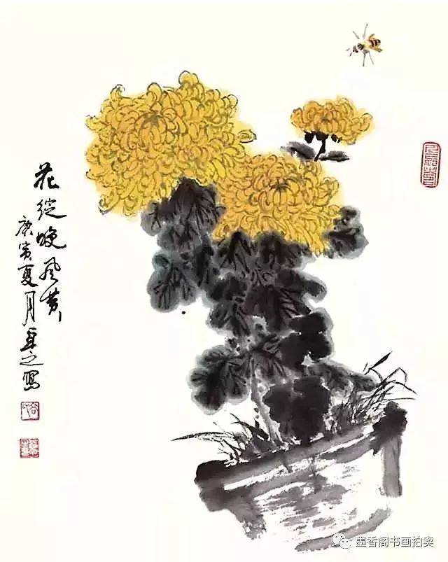 国画技法:写意菊花的画法及构图基本规律