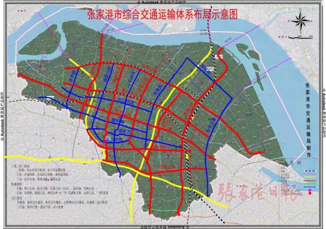 张家港市综合交通规划示意图