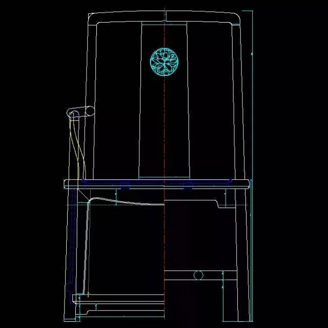 红桥红扇形官帽椅cad图纸,左右滑动