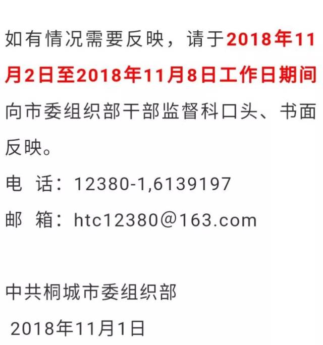 桐城市最新干部任前公示公告!