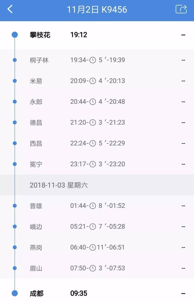 好消息:11月1日起,攀枝花往返成都加开一对列
