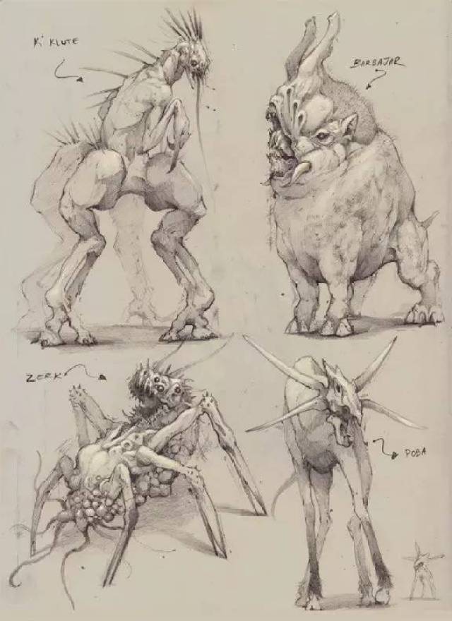 疯狂的变种异兽素描作品