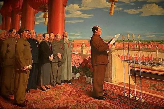 油画《开国大典》所描绘的是1949年10月1日中华人民共和国中央人民