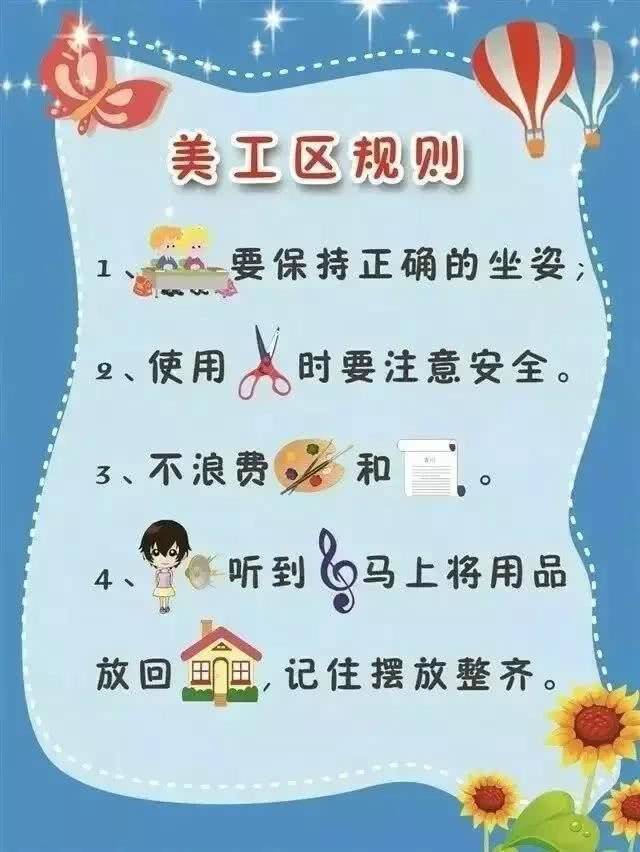 幼儿园活动区进区规则 提示图片