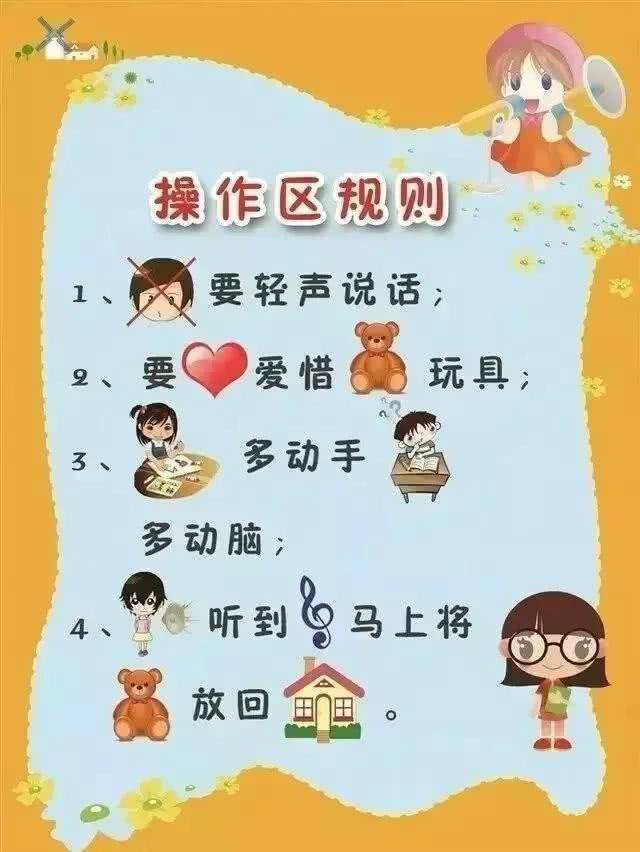 幼儿园活动区进区规则 提示图片