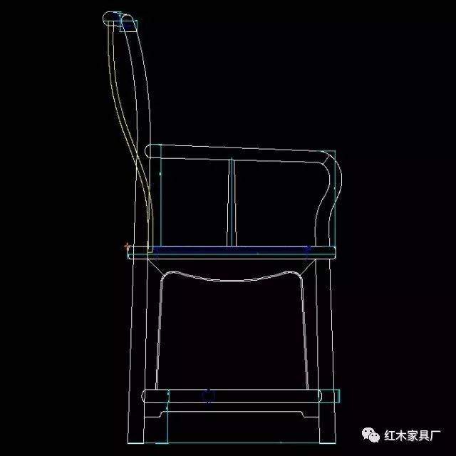 红桥红扇形官帽椅cad图纸,左右滑动