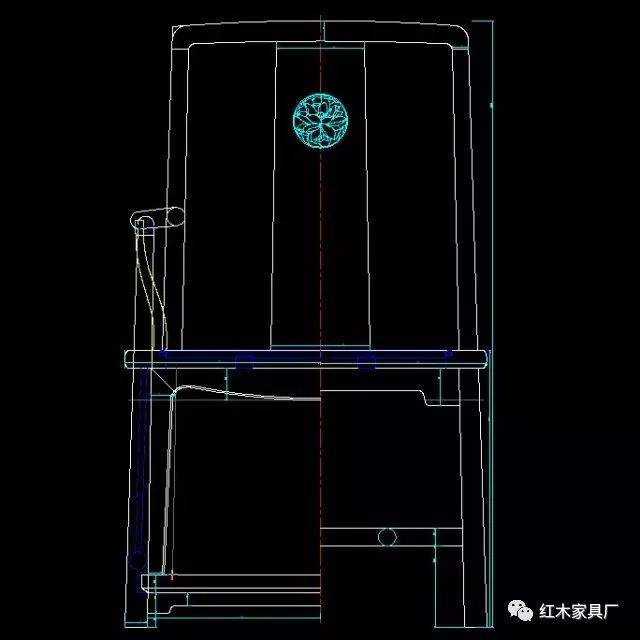 红桥红扇形官帽椅cad图纸,左右滑动