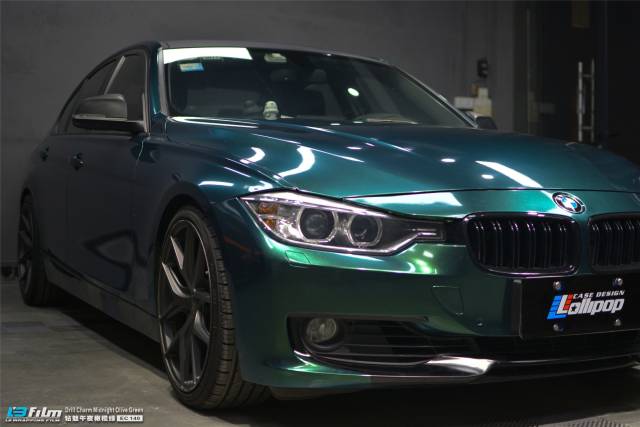 夜幕下的暗影,bmw3系"钻魅午夜橄榄绿"