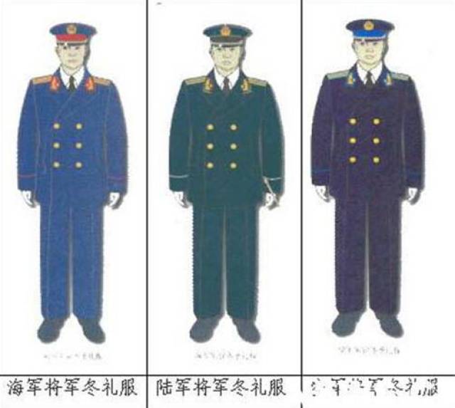 冬礼服男女军官在样式,用料,颜色与所在军种男军官相同,上衣为西服领