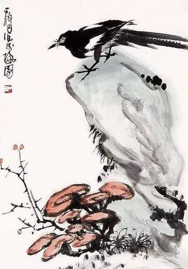 大师孙其峰画喜鹊!(附喜鹊画法)