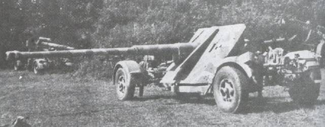 (pak43型反坦克炮,采用了克虏伯公司的炮架)