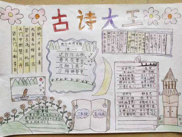 【活动简讯】水唇镇吉龙小学举行古诗文手抄报比赛