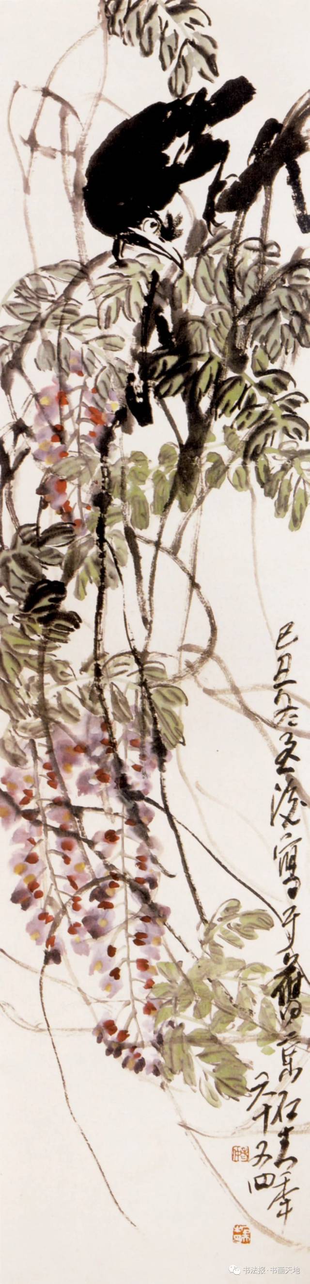 郭石夫先生的写意题材偏重于梅兰竹菊,对荷花,紫藤的笔墨塑造也尤为