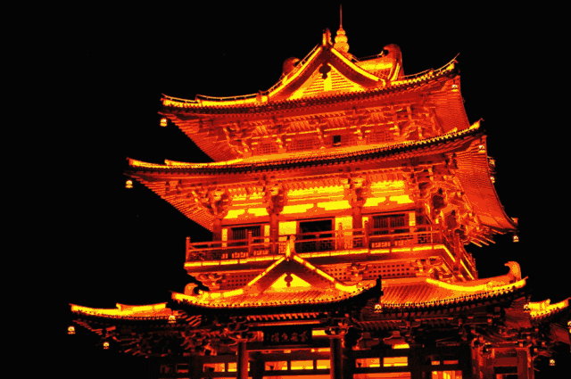 壁纸 城楼 旅游 夜景 640_425 gif 动态图 动图
