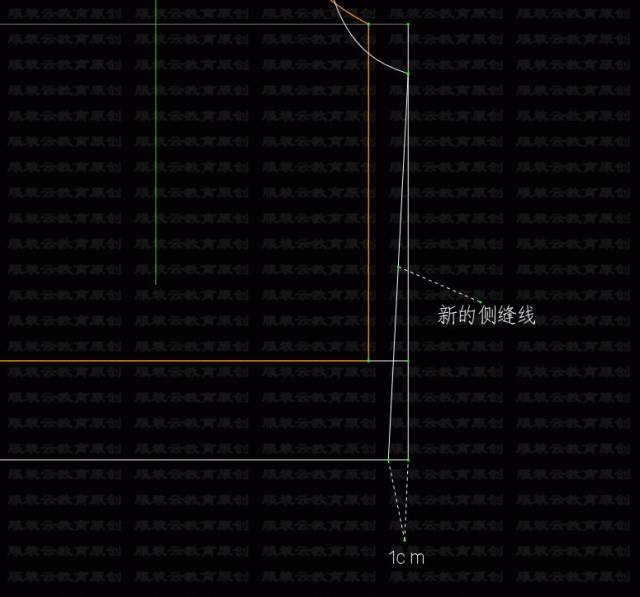 高腰连帽落肩袖卫衣的看图制版