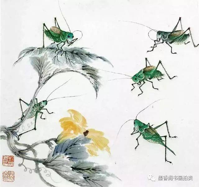 鸣虫:蝈蝈,蟋蟀,油葫芦画法示范