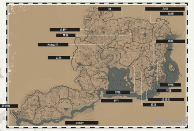 荒野大镖客2传说动物地图 全传说动物位置介绍地图一览