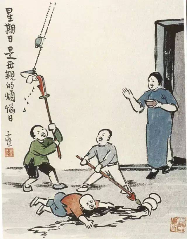 丰子恺画中的亲子时光 丰子恺先生用真正的童心和爱心,画出了兴致盎然