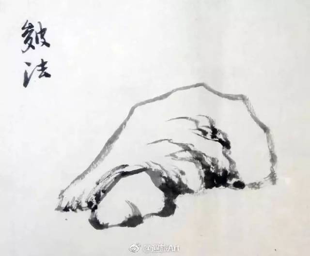 国画山水石头画法,这么画真的简单!