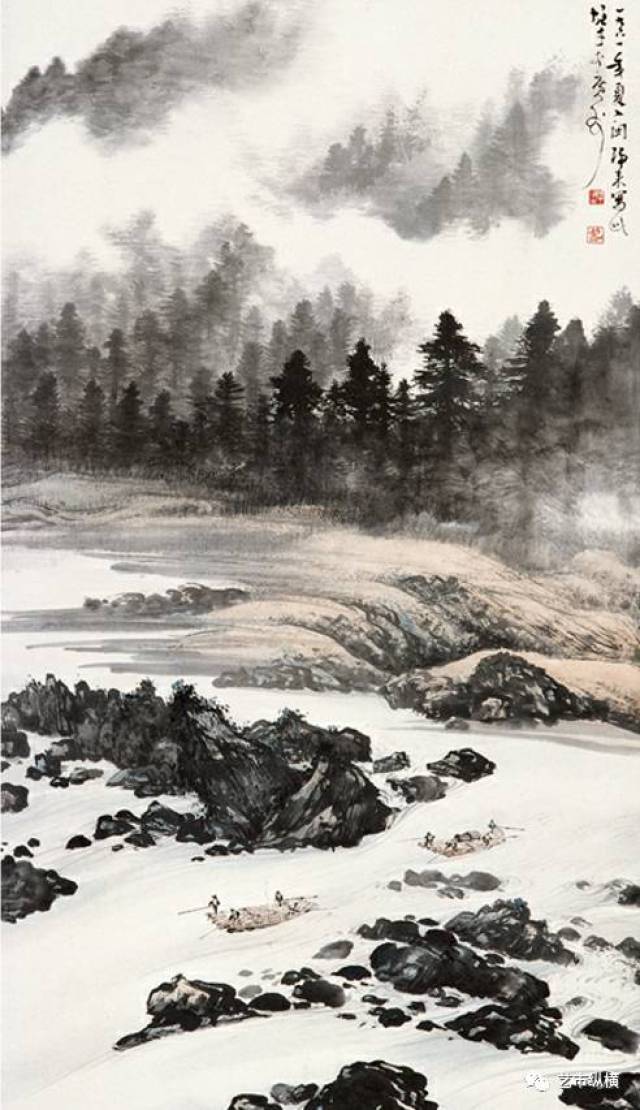 黎雄才《闽江木筏》