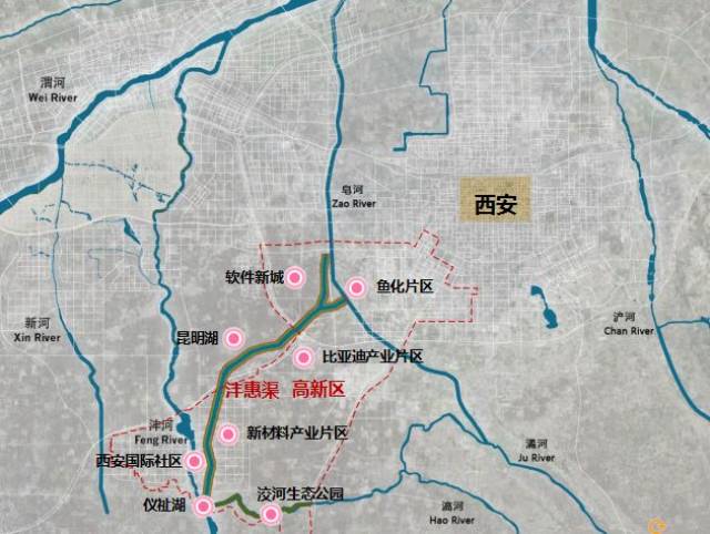 规划局高新分局发布了西安高新区沣惠绿道规划方案,涉及改造范围28km