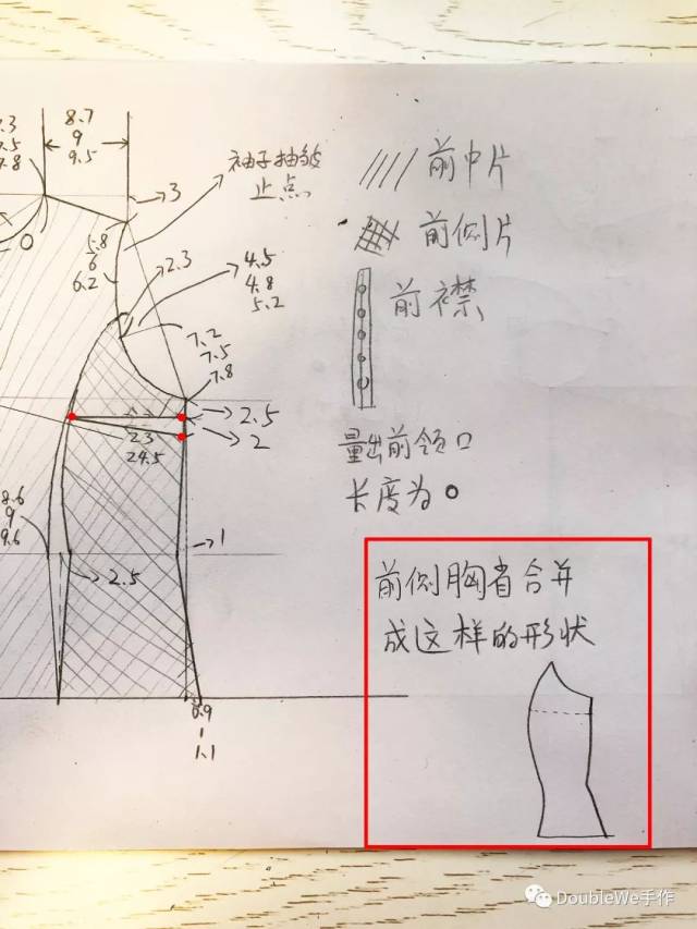 前侧片的胸省画出来并处理一下