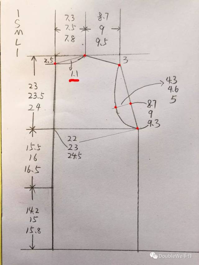 画出领口弧线和袖窿弧线和肩斜线