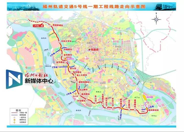 福州地铁5号线途经站点 (点击图放大看详情) 根据此前市发改委网站