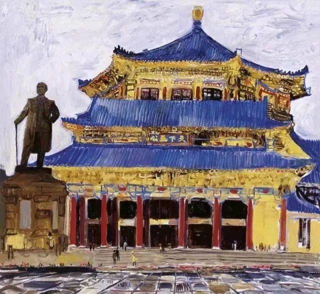 《孙中山纪念堂》 120×120cm 布面油画 2011年