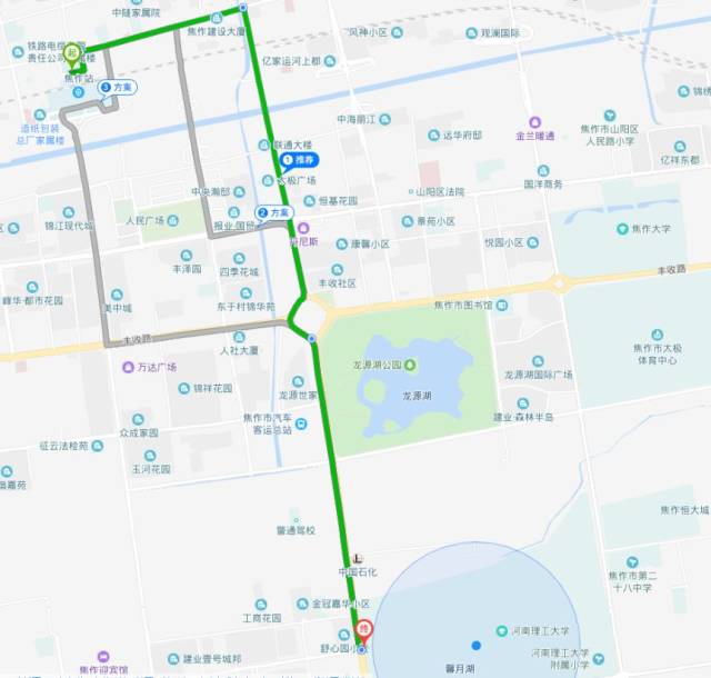 焦作火车站到河南理工大学新校区路线图图片