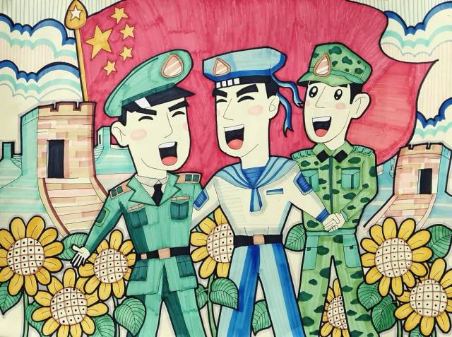 浦东新区2018年"我眼中的军人" 青少年绘画(书法),征文评奖结果