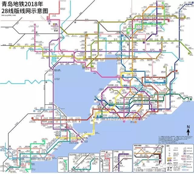 据"地铁族"tsing手绘青岛地铁路线图,结合各区相关部门不同时间流出的