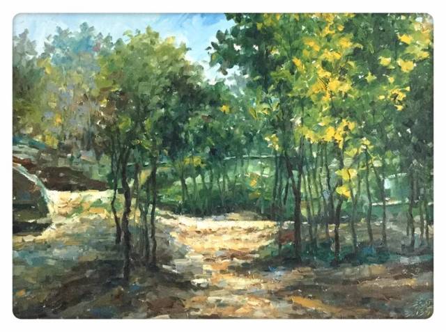 张健油画风景写生作品   60x80cm