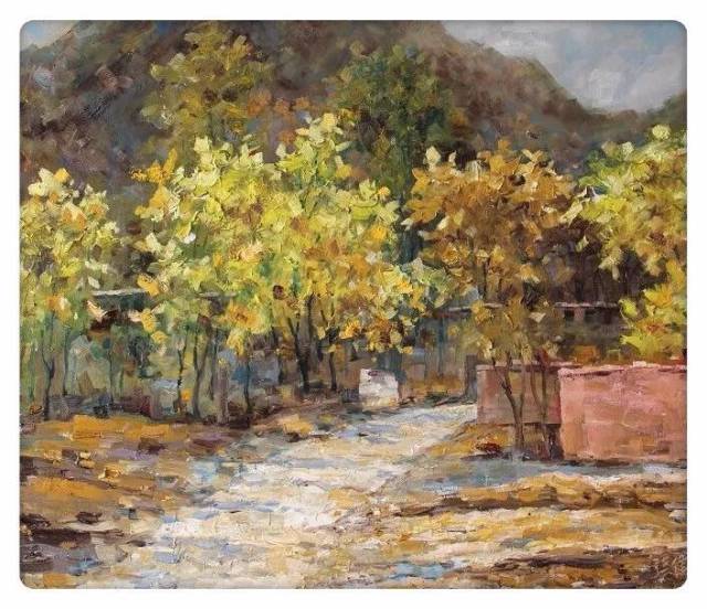 张健油画风景写生作品   70x80cm
