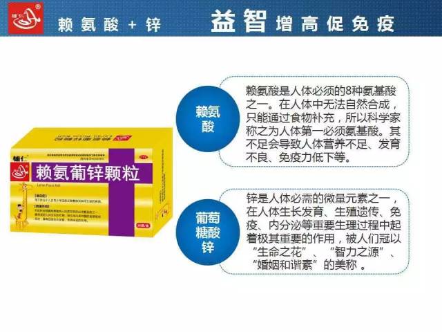 辅仁赖氨葡锌颗粒精选赖氨酸125毫克 葡萄糖酸锌35毫克黄金组方,帮助