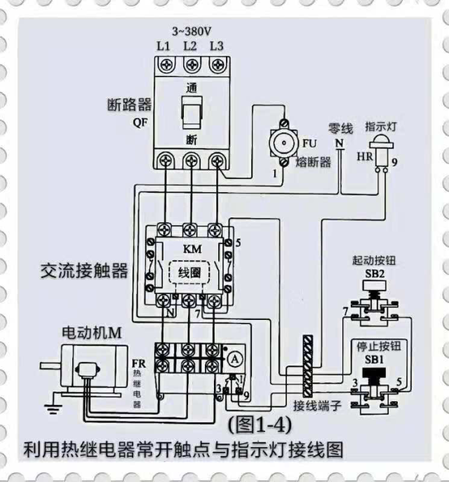 利用指示灯如何来显示交流接触器和监视热继电器的工作状态