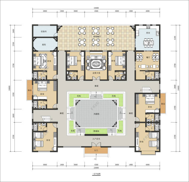 25x25m的农村自建四合院,可民宿也可自主,抵过城市千万豪宅
