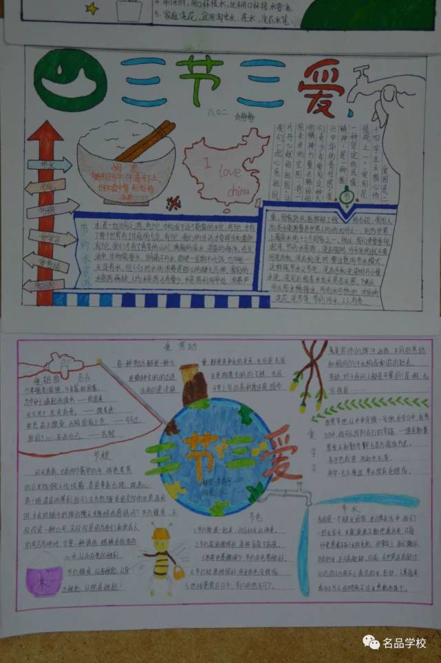 【快乐·名品】名品学校"三节三爱"手抄报评比