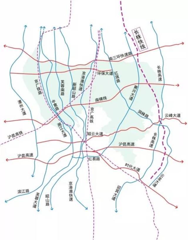 规划建设清风路,环保大道,万家丽路,南横线等过江通道.