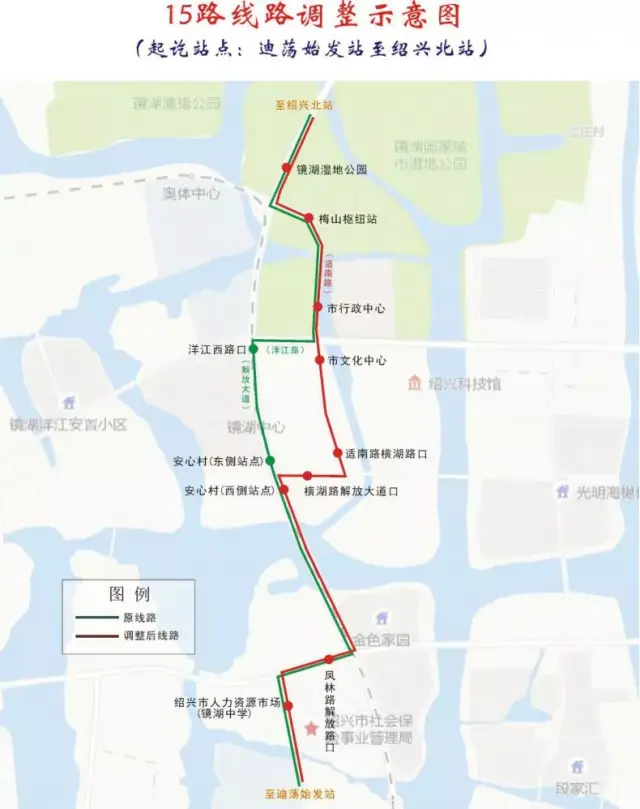 解放大道—横湖路—适南路—解放大道—群贤路—站前大道—绍兴北站